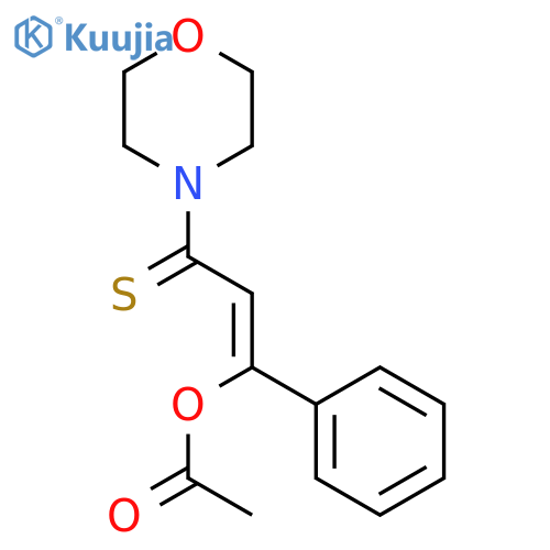 Morpholine, 4-[3-(acetyloxy)-3-phenyl-1-thioxo-2-propenyl]- structure