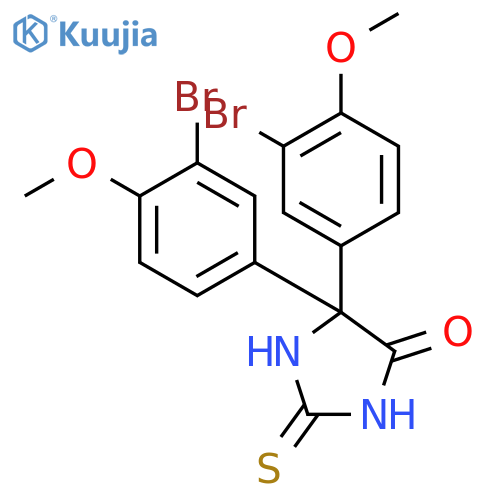 5,5-Bis(3-bromo-4-methoxyphenyl)-2-sulfanylideneimidazolidin-4-one structure