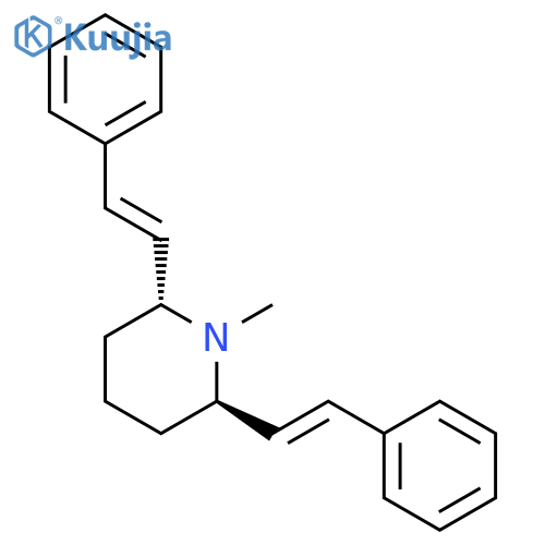 Piperidine, 1-methyl-2,6-bis[(1E)-2-phenylethenyl]-, (2R,6R)- structure