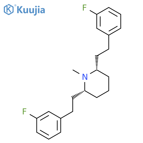 Piperidine, 2,6-bis[2-(3-fluorophenyl)ethyl]-1-methyl-, (2R,6S)-rel- structure