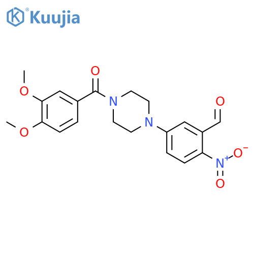 PIPERAZINE, 1-(3,4-DIMETHOXYBENZOYL)-4-(3-FORMYL-4-NITROPHENYL)- structure