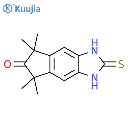 2-mercapto-5,5,7,7-tetramethyl-5,7-dihydroindeno[5,6-d]imidazol-6(1H)-one structure