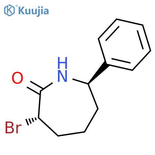 2H-Azepin-2-one, 3-bromohexahydro-7-phenyl-, trans- structure