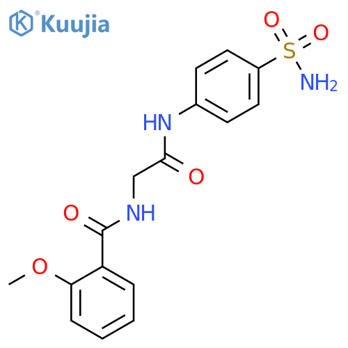 2-methoxy-N-[(4-sulfamoylphenyl)carbamoylmethyl]benzamide structure