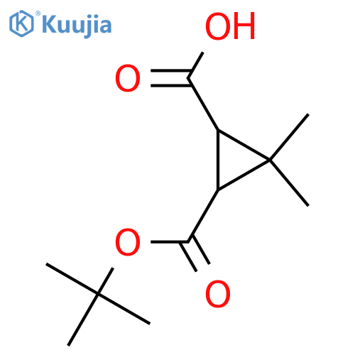 (1S,3R)-3-(tert-butoxy)carbonyl-2,2-dimethylcyclopropane-1-carboxylic acid structure