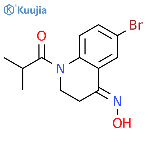 4(1H)-Quinolinone,6-bromo-2,3-dihydro-1-(2-methyl-1-oxopropyl)-, 4-oxime structure