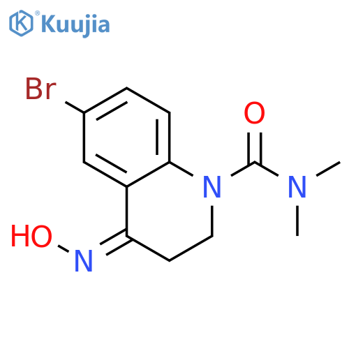 (4Z)-6-bromo-4-(hydroxyimino)-N,N-dimethyl-3,4-dihydroquinoline-1(2H)-carboxamide structure