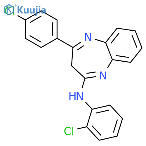 3H-1,5-BENZODIAZEPIN-2-AMINE, N-(2-CHLOROPHENYL)-4-(4-CHLOROPHENYL)- structure