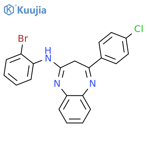 3H-1,5-BENZODIAZEPIN-2-AMINE, N-(2-BROMOPHENYL)-4-(4-CHLOROPHENYL)- structure