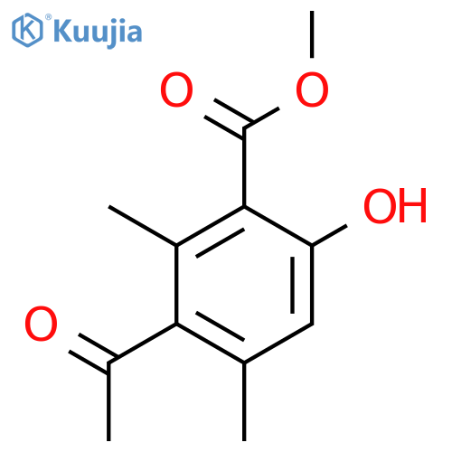 Benzoic acid,3-acetyl-6-hydroxy-2,4-dimethyl-, methyl ester structure