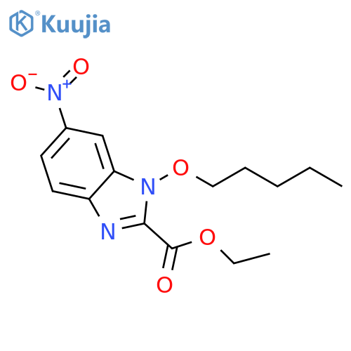 1H-Benzimidazole-2-carboxylic acid, 6-nitro-1-(pentyloxy)-, ethyl ester structure