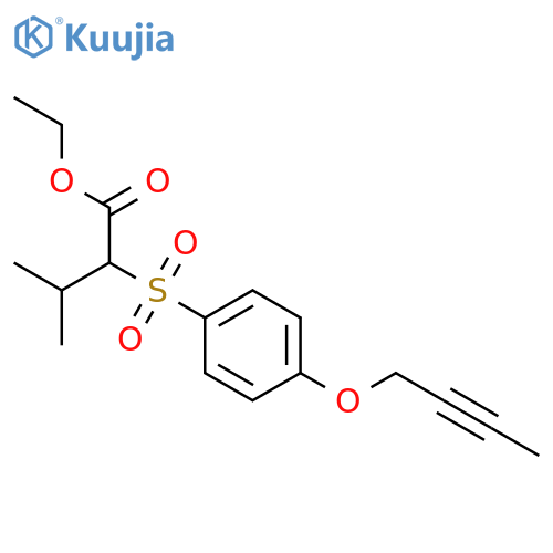 Butanoic acid, 2-[[4-(2-butynyloxy)phenyl]sulfonyl]-3-methyl-, ethyl ester structure