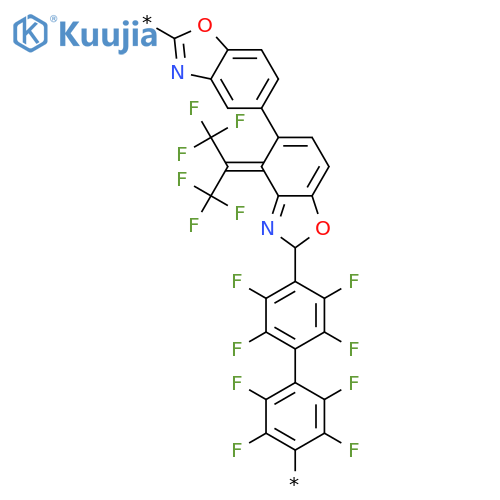 POLY[2,5-BENZOXAZOLEDIYL[2,2,2-TRIFLUORO-1-(TRIFLUOROMETHYL)ETHYLIDENE]-5,2-BENZOXAZOLEDIYL(2,2',3,3',5,5',6,6'-OCTAFLUORO[1,1'-BIPHENYL]-4,4'-DIYL)] structure