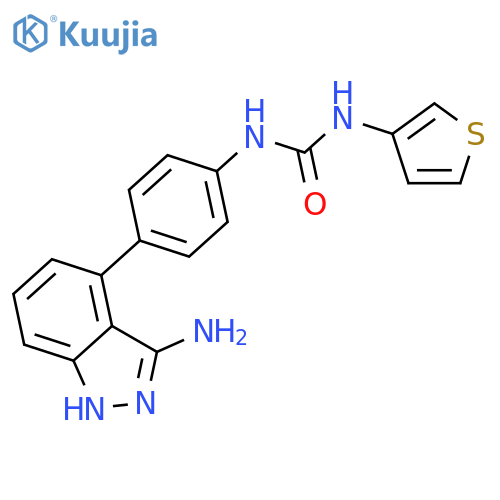 Urea, N-[4-(3-amino-1H-indazol-4-yl)phenyl]-N'-3-thienyl- structure