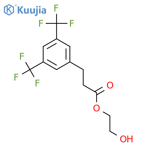 Benzenepropanoic acid, 3,5-bis(trifluoromethyl)-, 2-hydroxyethyl ester structure