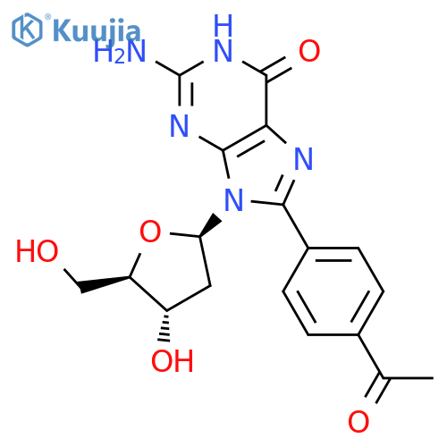 Guanosine, 8-(4-acetylphenyl)-2'-deoxy- structure