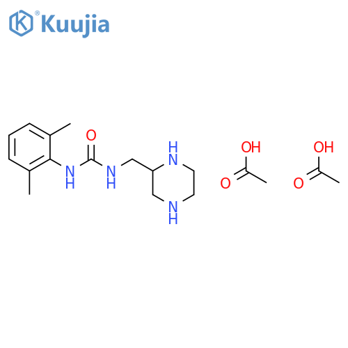 Urea, N-(2,6-dimethylphenyl)-N'-(2-piperazinylmethyl)-, diacetate structure