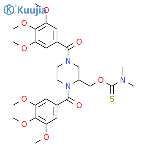 Carbamothioic acid, dimethyl-,O-[[1,4-bis(3,4,5-trimethoxybenzoyl)-2-piperazinyl]methyl] ester structure