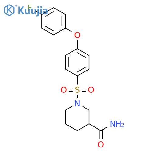 3-Piperidinecarboxamide, 1-[[4-(4-fluorophenoxy)phenyl]sulfonyl]- structure