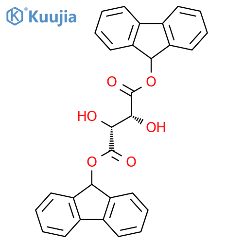 Butanedioic acid, 2,3-dihydroxy-, di-9H-fluoren-9-yl ester, (2R,3R)- structure