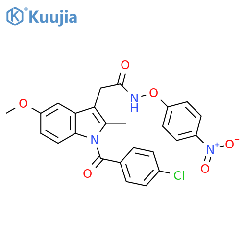 1H-Indole-3-acetamide,1-(4-chlorobenzoyl)-5-methoxy-2-methyl-N-(4-nitrophenoxy)- structure