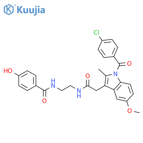 1H-Indole-3-acetamide,1-(4-chlorobenzoyl)-N-[2-[(4-hydroxybenzoyl)amino]ethyl]-5-methoxy-2-methyl- structure