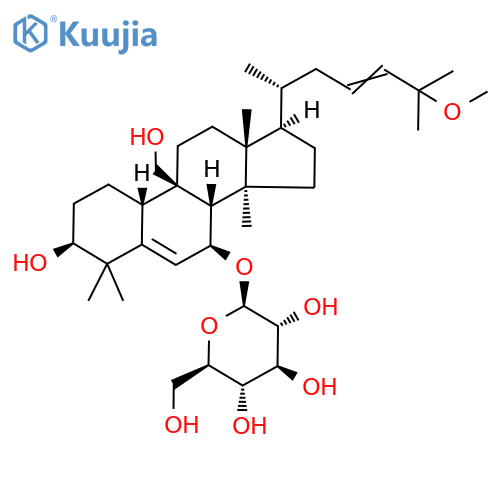 3β,7β,19-Trihydroxy-25-methoxycucurbita-5,23-diene 7-O-glucoside structure