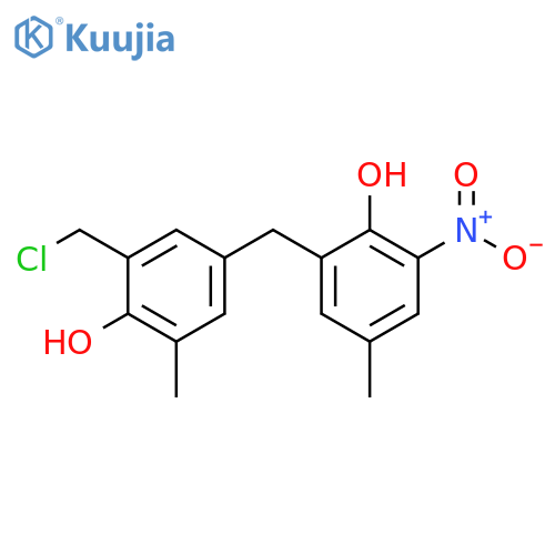 Phenol, 2-(chloromethyl)-4-[(2-hydroxy-5-methyl-3-nitrophenyl)methyl]-6-methyl- structure