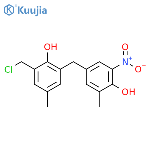 Phenol, 2-(chloromethyl)-6-[(4-hydroxy-3-methyl-5-nitrophenyl)methyl]-4-methyl- structure