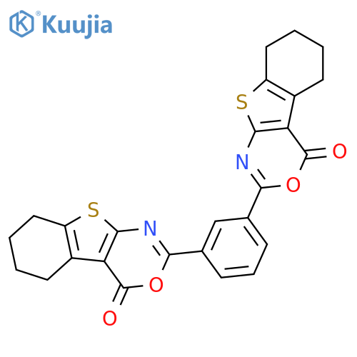 2-[3-(4-Oxo-5,6,7,8-tetrahydro-[1]benzothiolo[2,3-d][1,3]oxazin-2-yl)phenyl]-5,6,7,8-tetrahydro-[1]benzothiolo[2,3-d][1,3]oxazin-4-one structure