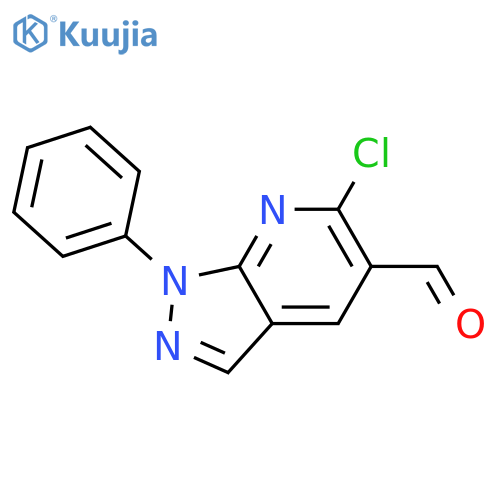 1H-Pyrazolo[3,4-b]pyridine-5-carboxaldehyde, 6-chloro-1-phenyl- structure