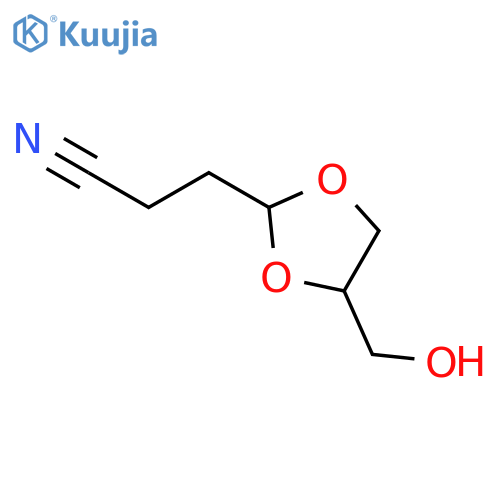 1,3-DIOXOLANE-2-PROPANENITRILE, 4-(HYDROXYMETHYL)- structure