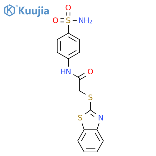 2-(1,3-benzothiazol-2-ylsulfanyl)-N-(4-sulfamoylphenyl)acetamide structure