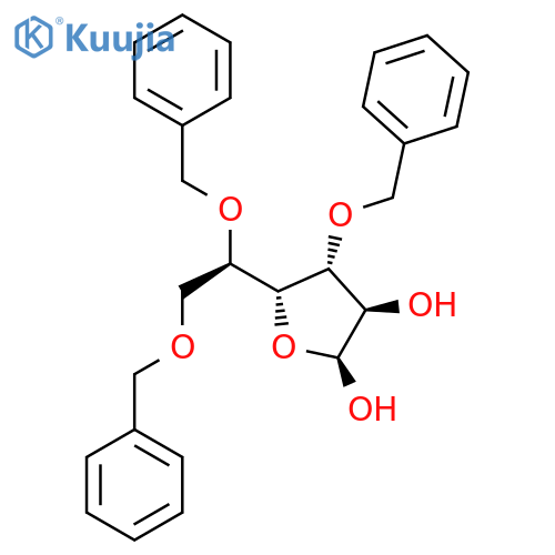 3,5,6-Tris-O-(phenylmethyl)-α-D-glucofuranose structure