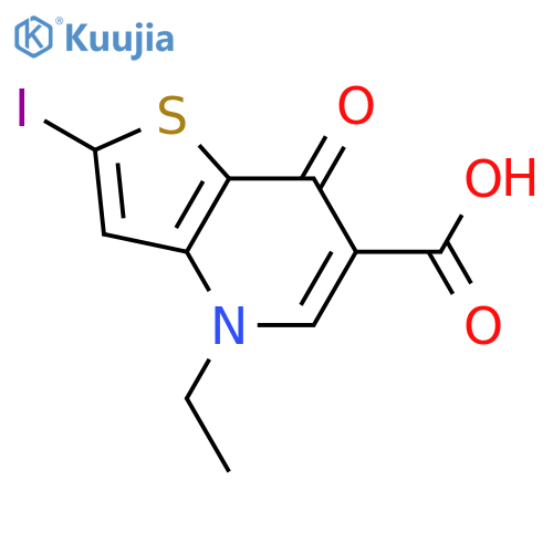 4-ethyl-2-iodo-7-oxo-4,7-dihydrothieno[3,2-b]pyridine-6-carboxylic acid structure