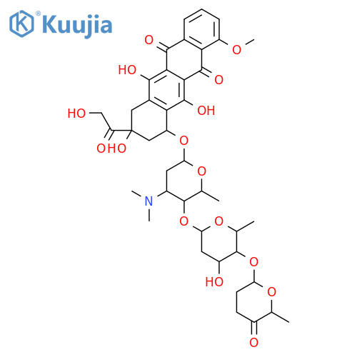 10-[4-dimethylamino-5-[4-hydroxy-6-methyl-5-(6-methyl-5-oxo-oxan-2-yl) oxy-oxan-2-yl]oxy-6-methyl-oxan-2-yl]oxy-6,8,11-trihydroxy-8-(2-hydrox yacetyl)-1-methoxy-9,10-dihydro-7H-tetracene-5,12-dione structure