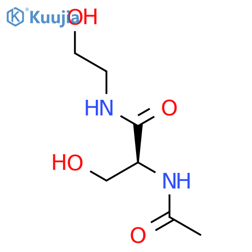 Propanamide, 2-(acetylamino)-3-hydroxy-N-(2-hydroxyethyl)-, (2S)- structure