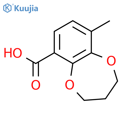 2H-1,5-Benzodioxepin-6-carboxylicacid, 3,4-dihydro-9-methyl- structure