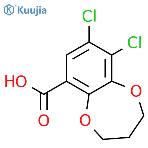 2H-1,5-Benzodioxepin-6-carboxylic acid, 8,9-dichloro-3,4-dihydro- structure