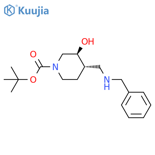 1-Piperidinecarboxylic acid, 3-hydroxy-4-[[(phenylmethyl)amino]methyl]-, 1,1-dimethylethyl ester, (3S,4S)- structure
