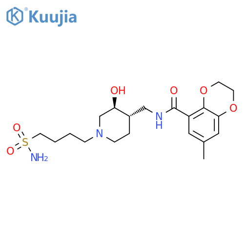 1,4-Benzodioxin-5-carboxamide, N-[[(3S,4S)-1-[4-(aminosulfonyl)butyl]-3-hydroxy-4-piperidinyl]methyl]-2,3-dihydro-7-methyl- structure
