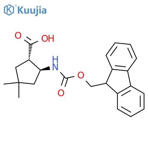 Cyclopentanecarboxylic acid,2-[[(9H-fluoren-9-ylmethoxy)carbonyl]amino]-4,4-dimethyl-, (1S,2S)- structure