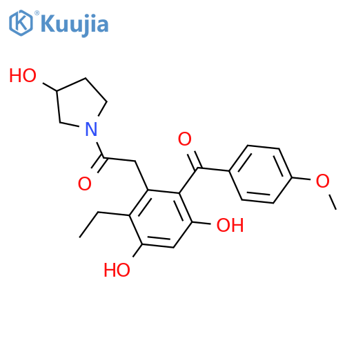 3-Pyrrolidinol,1-[[2-ethyl-3,5-dihydroxy-6-(4-methoxybenzoyl)phenyl]acetyl]- structure