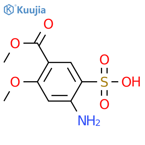 2-amino-4-methoxy-5-(methoxycarbonyl)benzenesulfonic acid structure