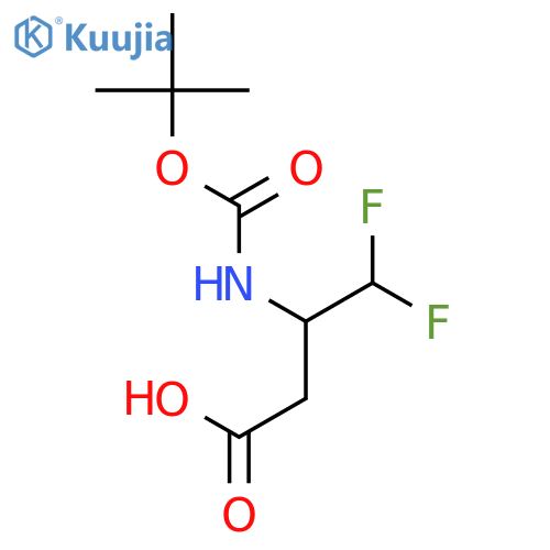 3-{(tert-butoxy)carbonylamino}-4,4-difluorobutanoic acid structure