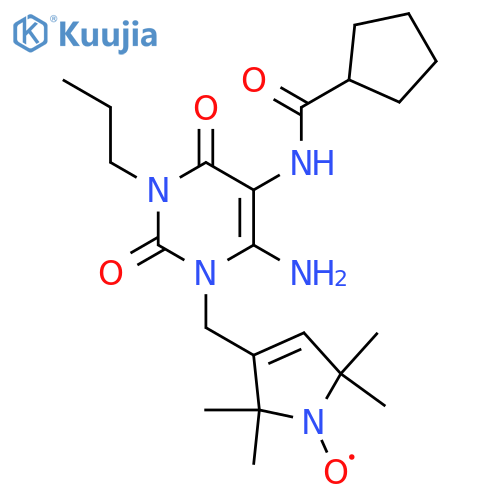 1H-Pyrrol-1-yloxy,3-[[6-amino-5-[(cyclopentylcarbonyl)amino]-3,4-dihydro-2,4-dioxo-3-propyl-1(2H)-pyrimidinyl]methyl]-2,5-dihydro-2,2,5,5-tetramethyl-(9CI) structure