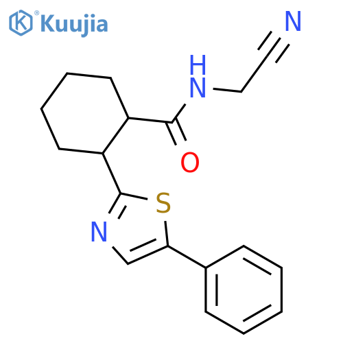 CYCLOHEXANECARBOXAMIDE, N-(CYANOMETHYL)-2-(5-PHENYL-2-THIAZOLYL)- structure