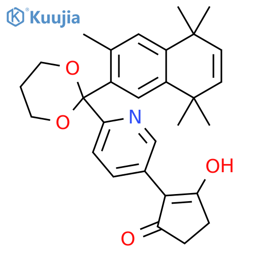 2-Cyclopenten-1-one, 2-[6-[2-(5,8-dihydro-3,5,5,8,8-pentamethyl-2-naphthalenyl)-1,3-dioxan-2-yl]-3-pyridinyl]-3-hydroxy- structure