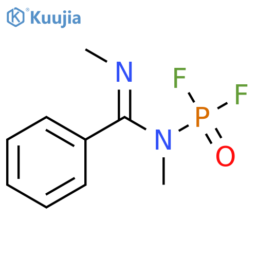 PHOSPHORAMIDIC DIFLUORIDE, METHYL[(E)-(METHYLIMINO)PHENYLMETHYL]- structure