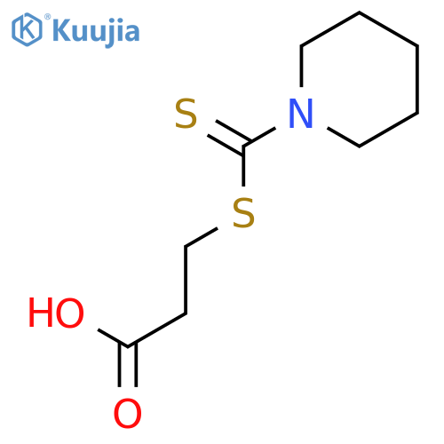 Propanoic acid, 3-[(1-piperidinylthioxomethyl)thio]- structure